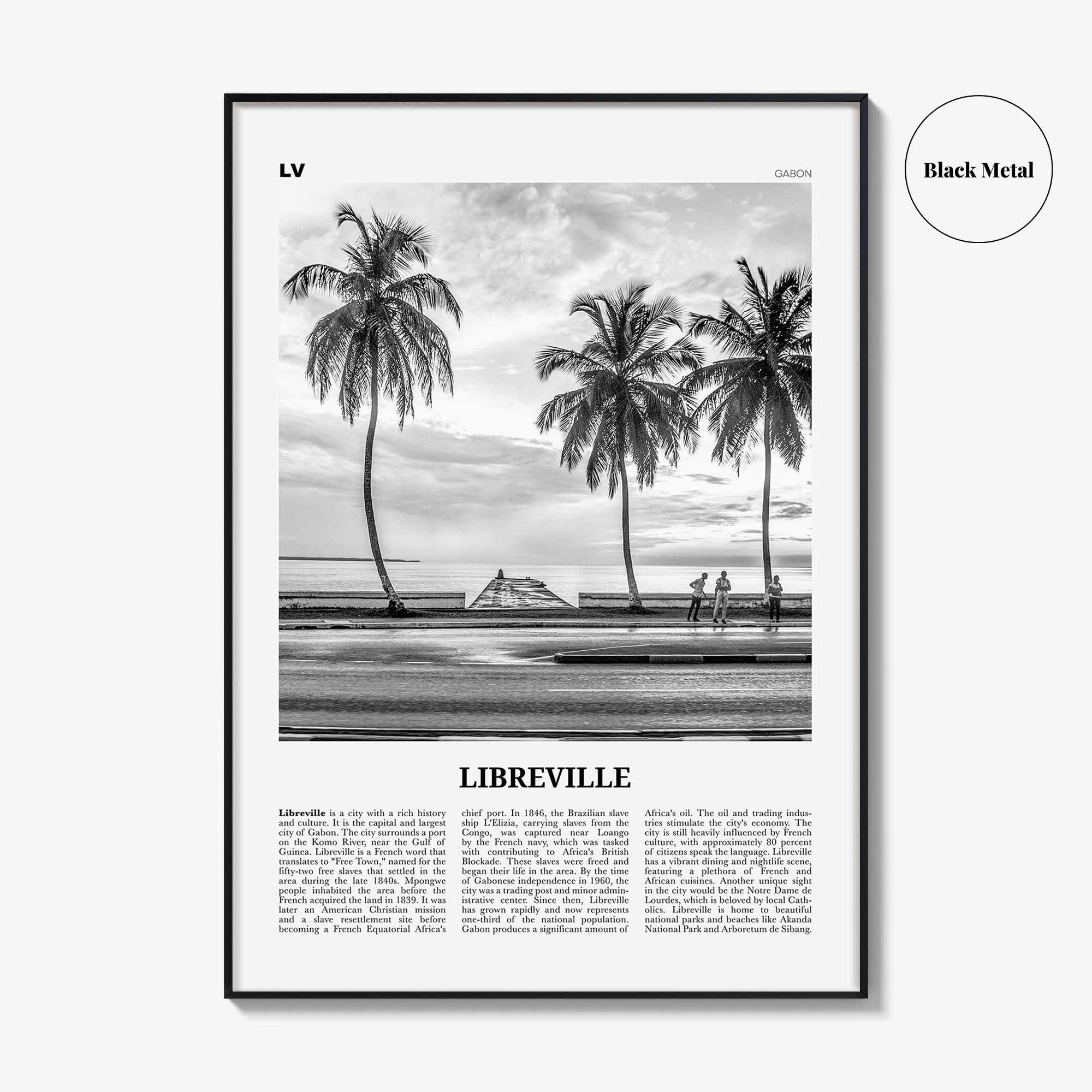 Libreville Print Black and White, Libreville Wall Art, Libreville Poster, Libreville Photo, Libreville Wall Décor, Gabon, Komo River, Africa