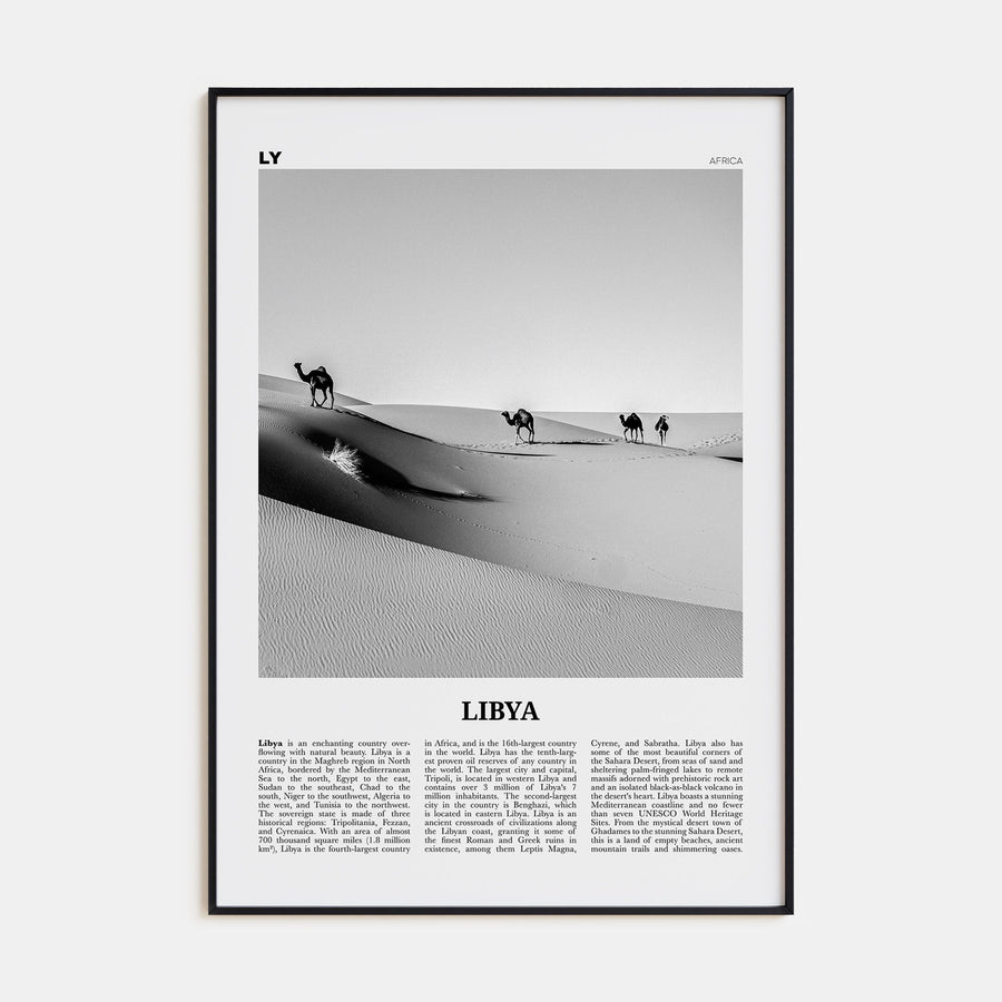 Libya Travel B&W Poster