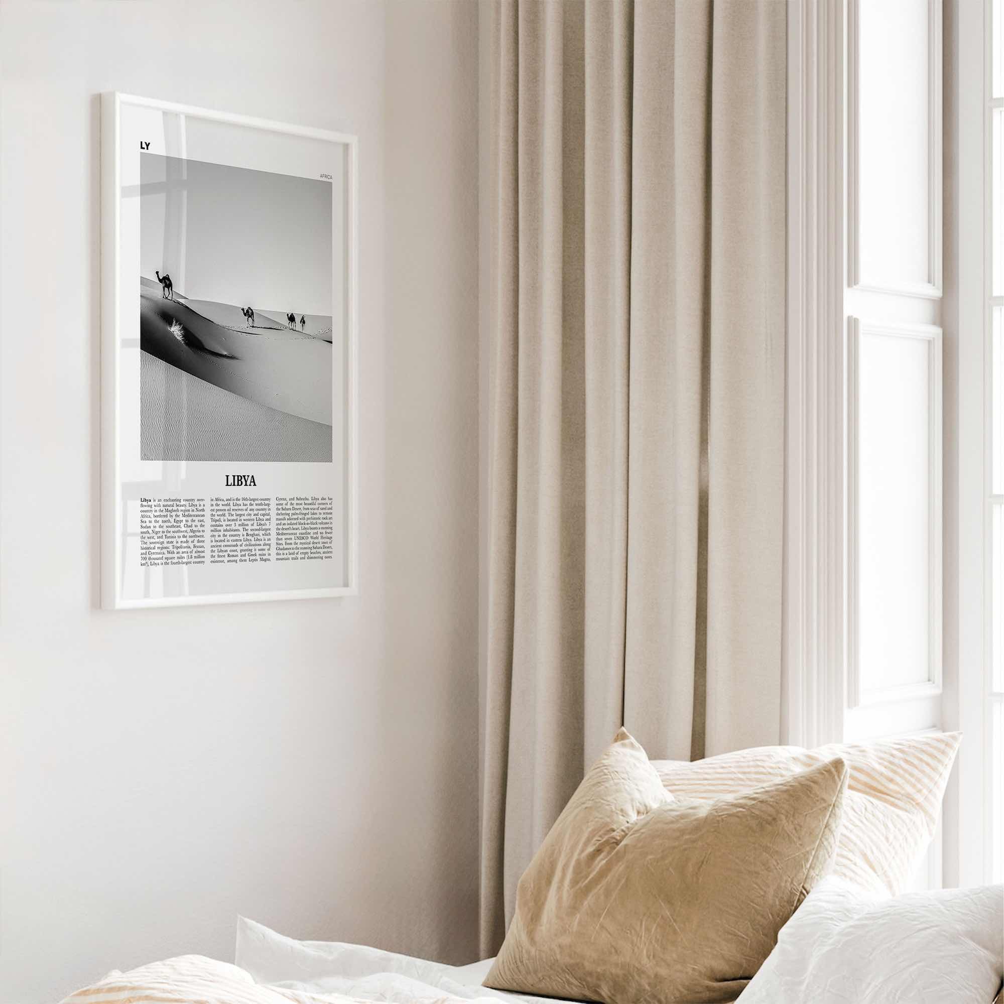 Libya Print Black and White, Libya Wall Art, Libya Poster, Libya Photo, Libya Wall Decor, Country Art Print,  دولة ليبيا Africa