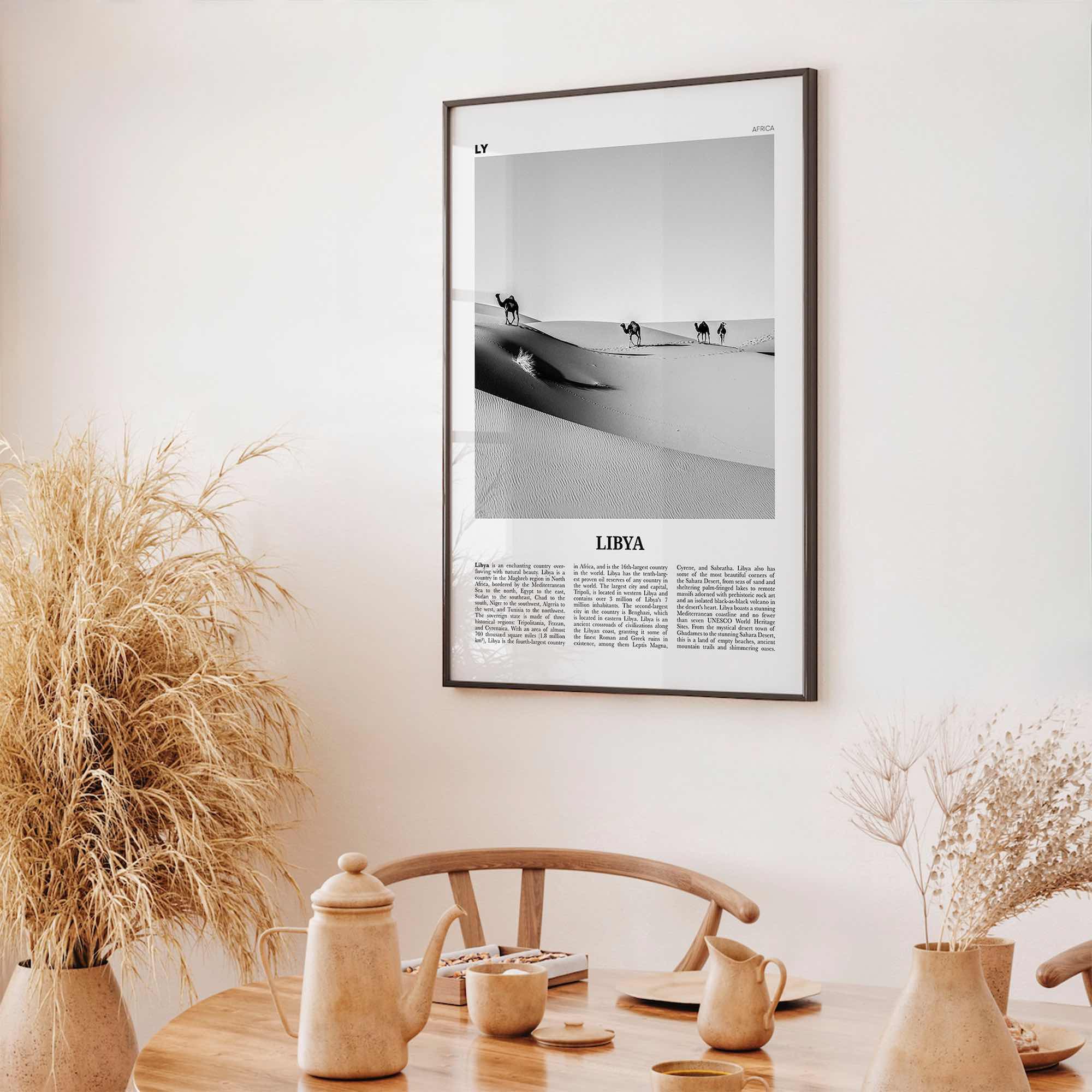 Libya Print Black and White, Libya Wall Art, Libya Poster, Libya Photo, Libya Wall Decor, Country Art Print,  دولة ليبيا Africa