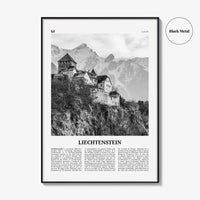 Liechtenstein Print Black and White, Liechtenstein Wall Art, Liechtenstein Poster, Liechtenstein Photo, Fürstentum Liechtenstein, Europe