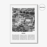 Liege Print Black and White, Liege Wall Art, Liege Poster, Liege Photo, Liege Wall Décor, Liege Map, Belgium