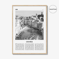 Liguria Print Black and White, Liguria Wall Art, Liguria Poster, Liguria Photo, Liguria Wall Décor, Liguria Map, Italy