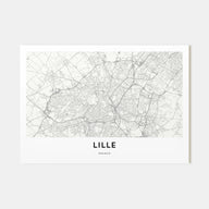 Lille Map Landscape Poster