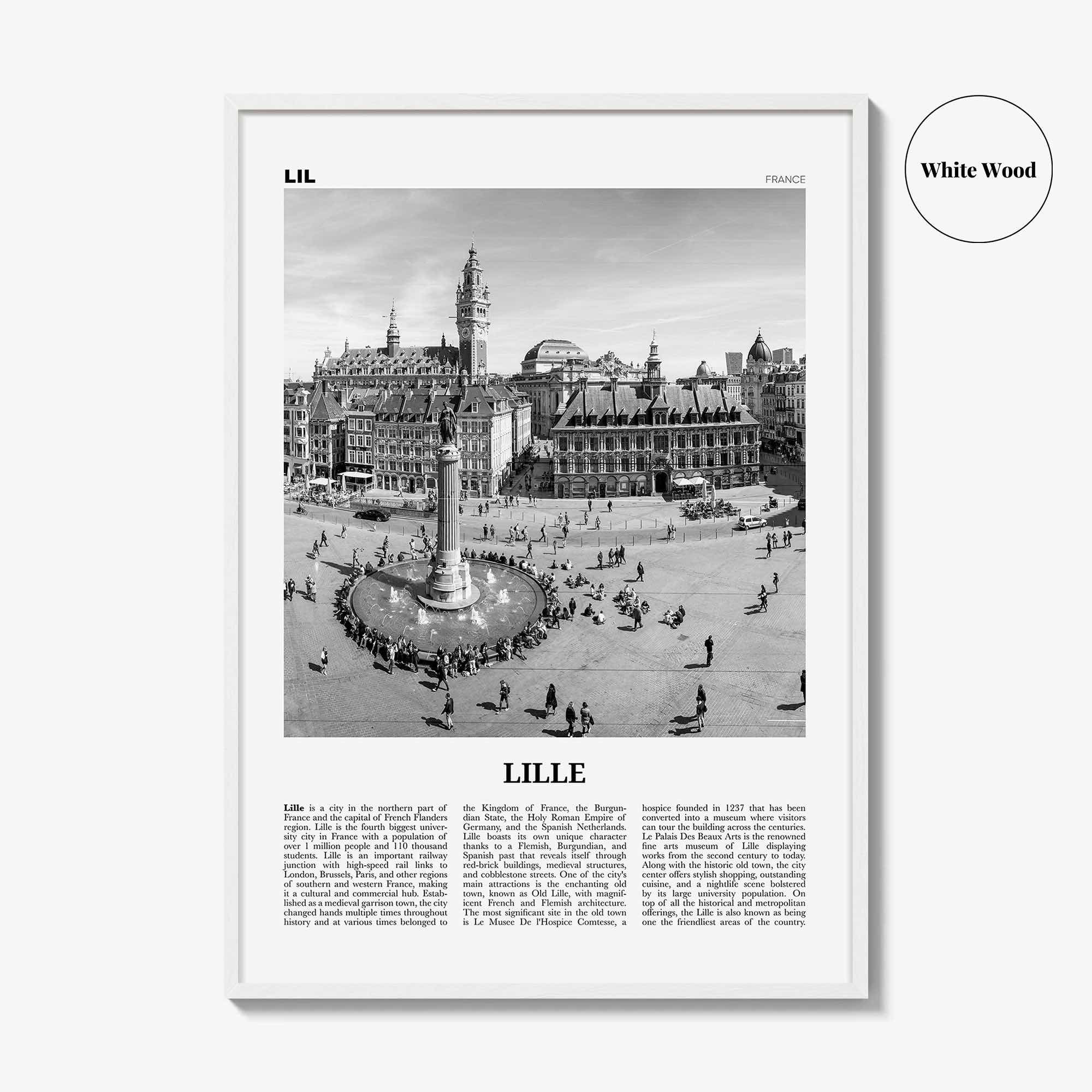 Lille Print Black and White, Lille Wall Art, Lille Poster, Lille Photo, Lille Wall Décor, Lile, France, Hauts-de-France
