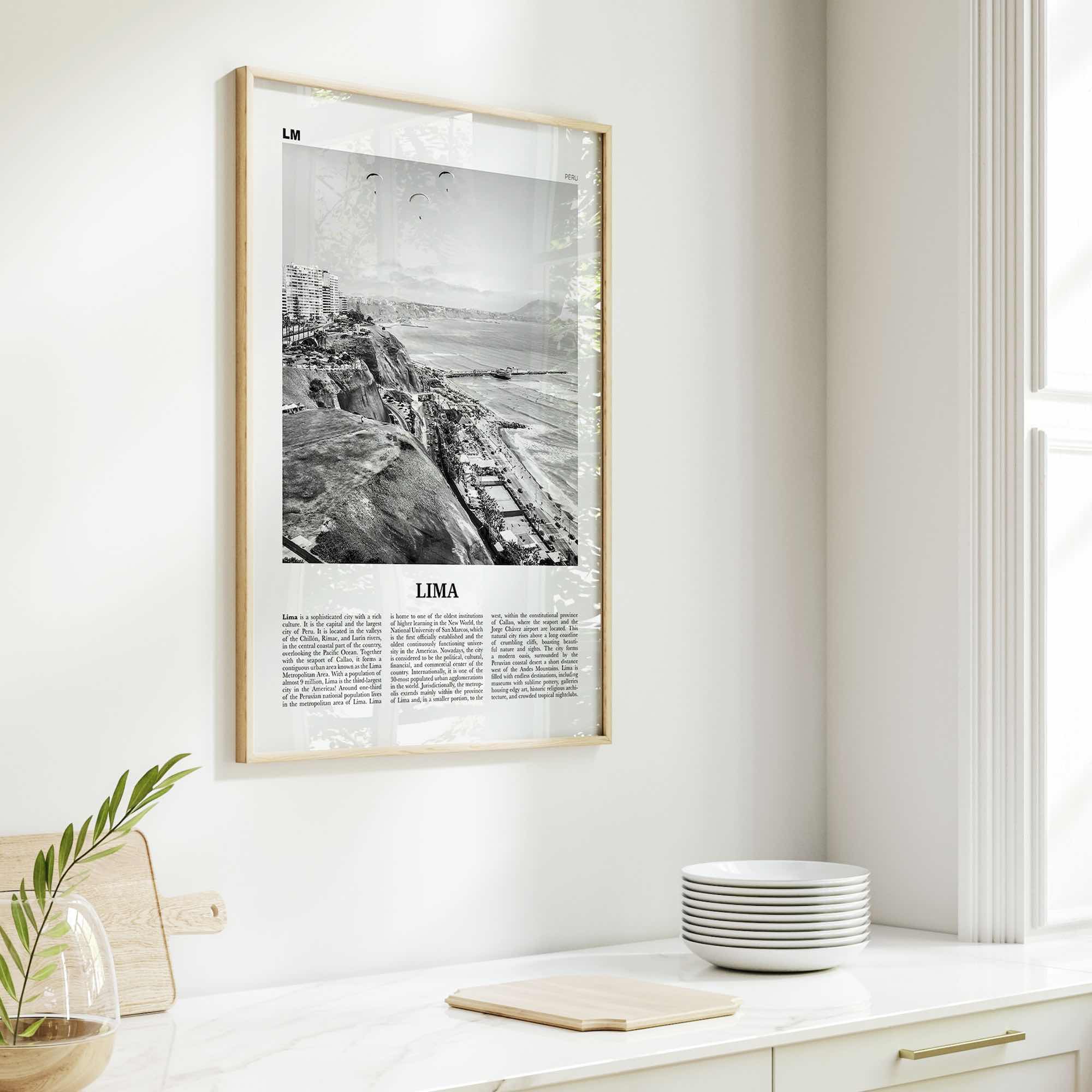 Lima Print Black and White No 1, Lima Wall Art, Lima Poster, Lima Photo, Lima Wall Decor, City Art Print, Peru, Perú, South America