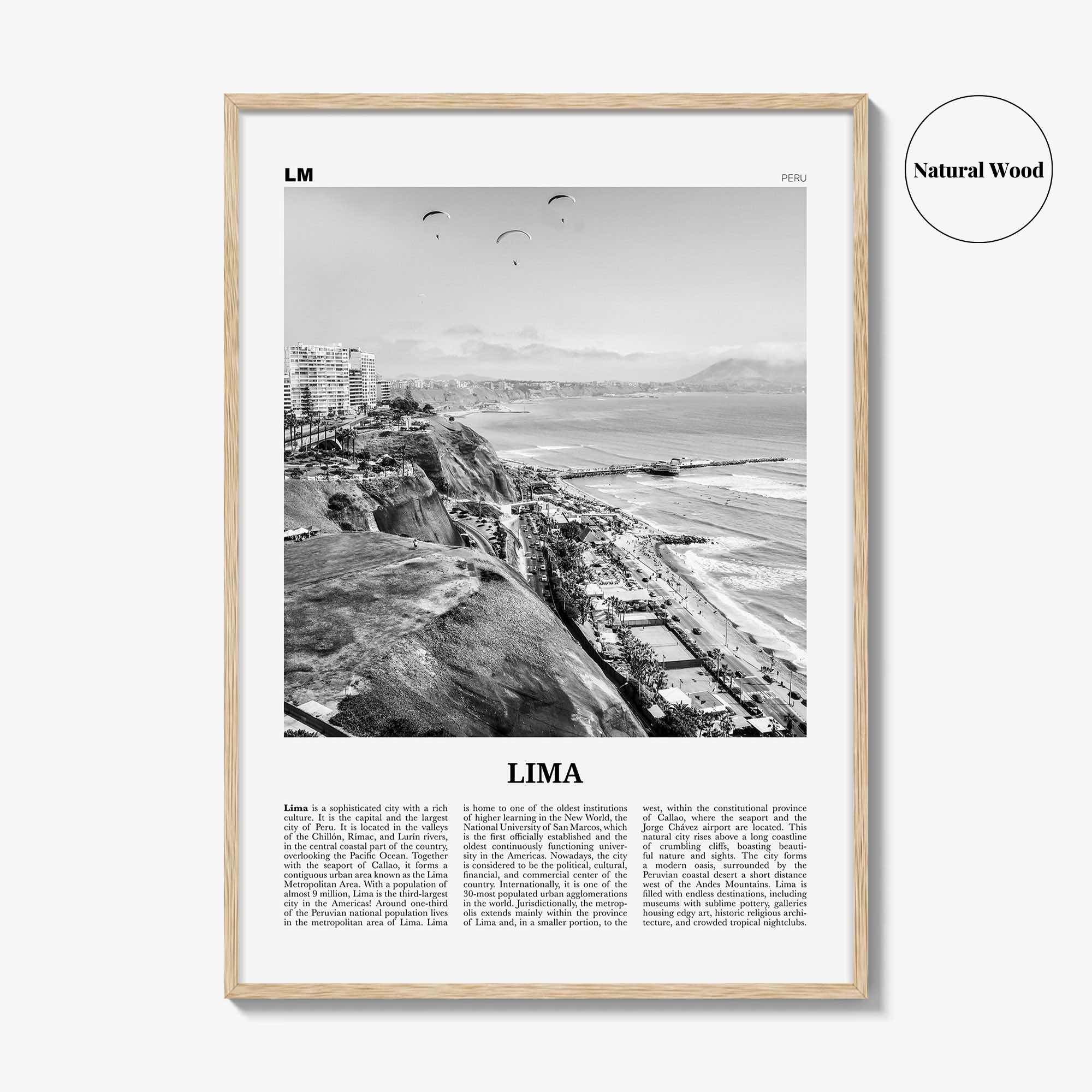 Lima Print Black and White No 1, Lima Wall Art, Lima Poster, Lima Photo, Lima Wall Decor, City Art Print, Peru, Perú, South America