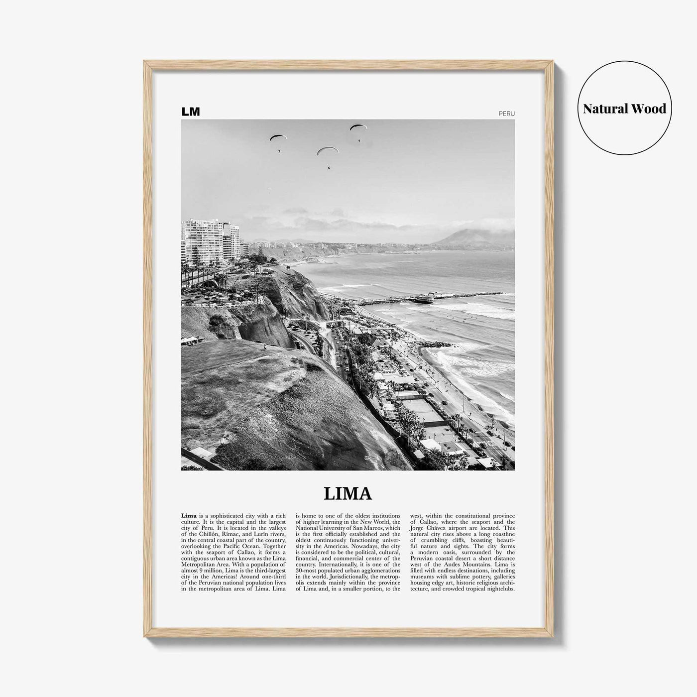 Lima Print Black and White No 1, Lima Wall Art, Lima Poster, Lima Photo, Lima Wall Decor, City Art Print, Peru, Perú, South America