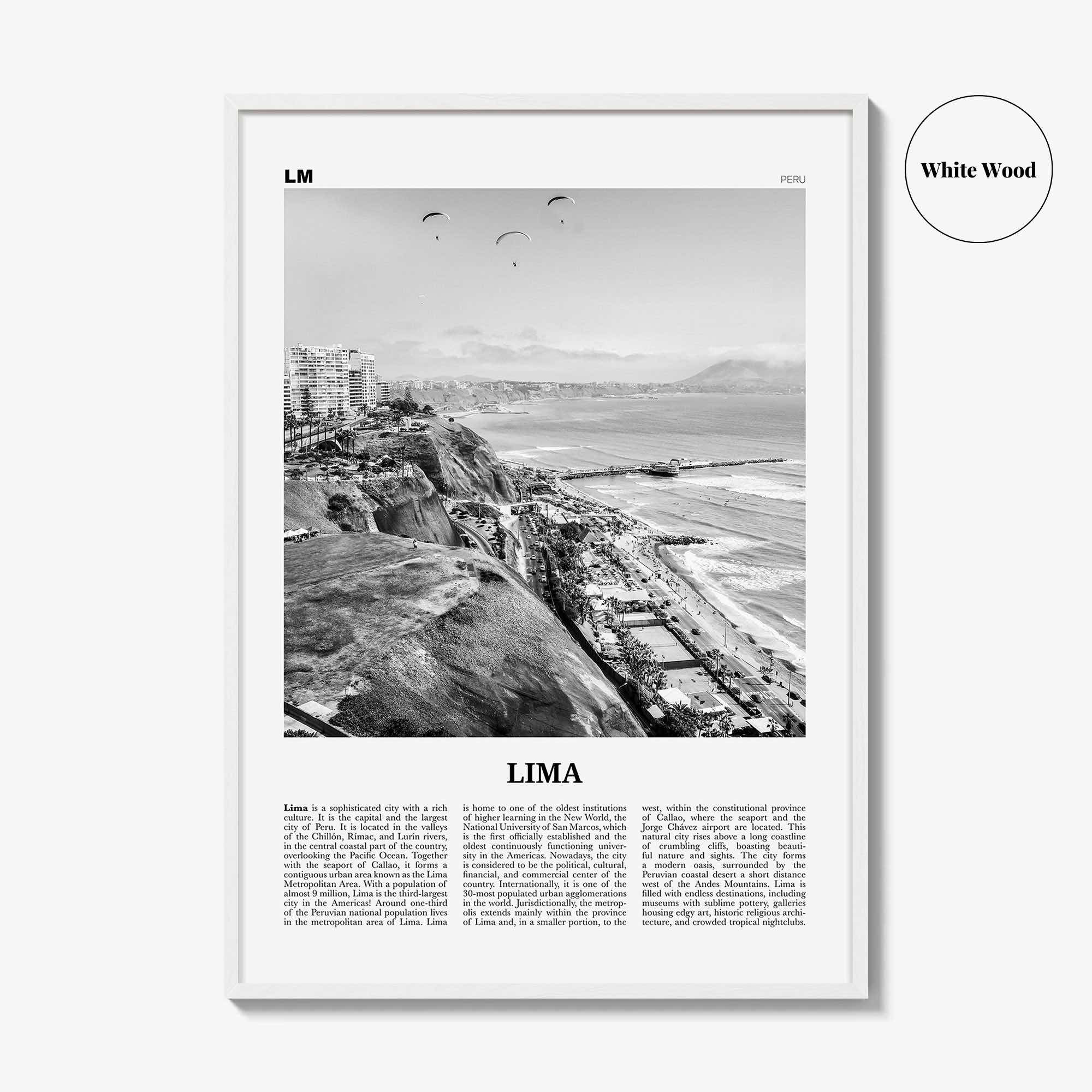 Lima Print Black and White No 1, Lima Wall Art, Lima Poster, Lima Photo, Lima Wall Decor, City Art Print, Peru, Perú, South America