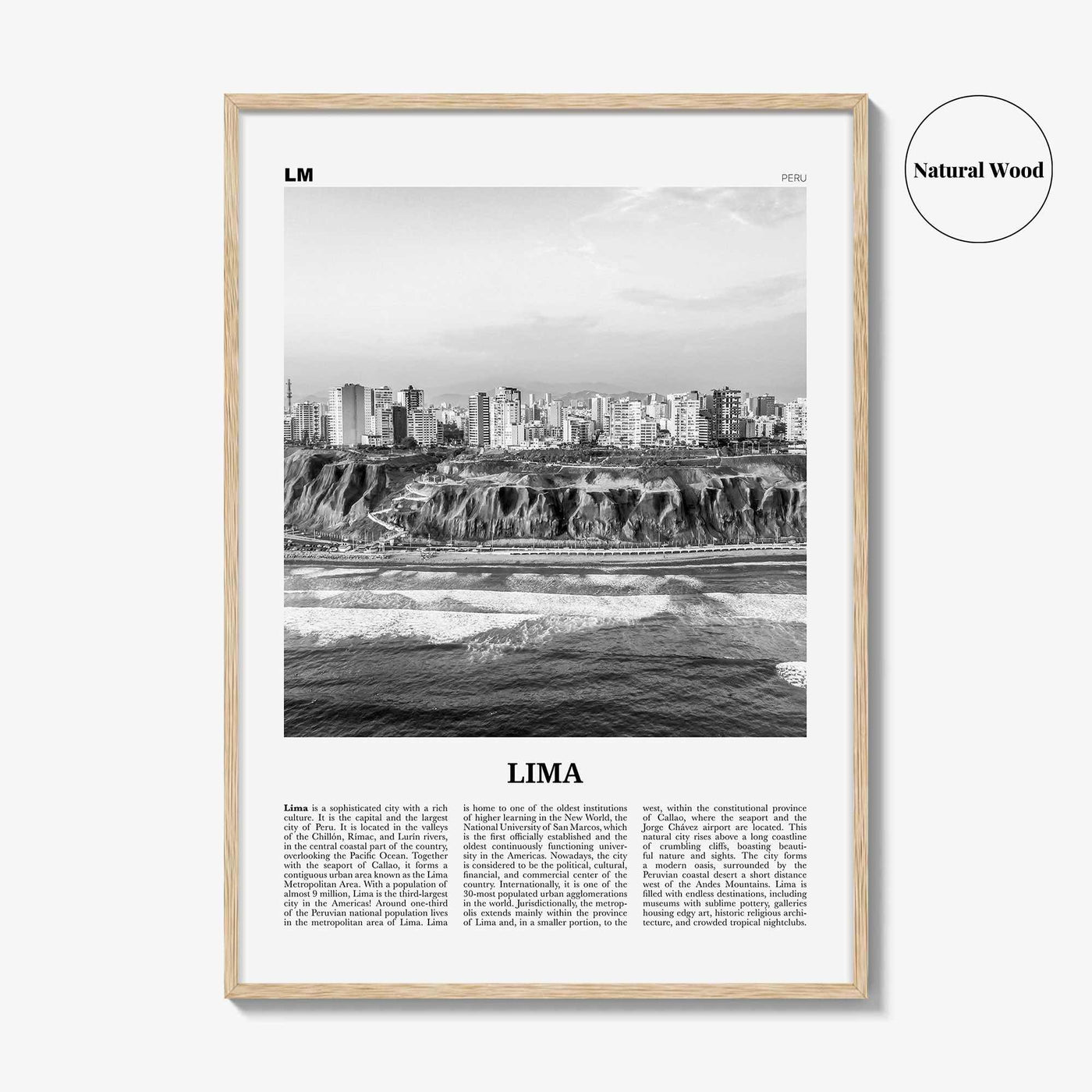 Lima Print Black and White No 2, Lima Wall Art, Lima Poster, Lima Photo, Lima Wall Decor, City Art Print, Peru, Perú, South America
