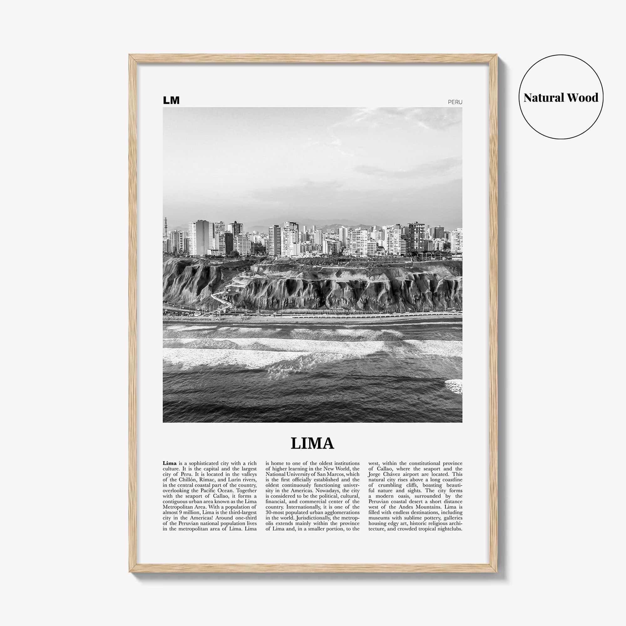 Lima Print Black and White No 2, Lima Wall Art, Lima Poster, Lima Photo, Lima Wall Decor, City Art Print, Peru, Perú, South America