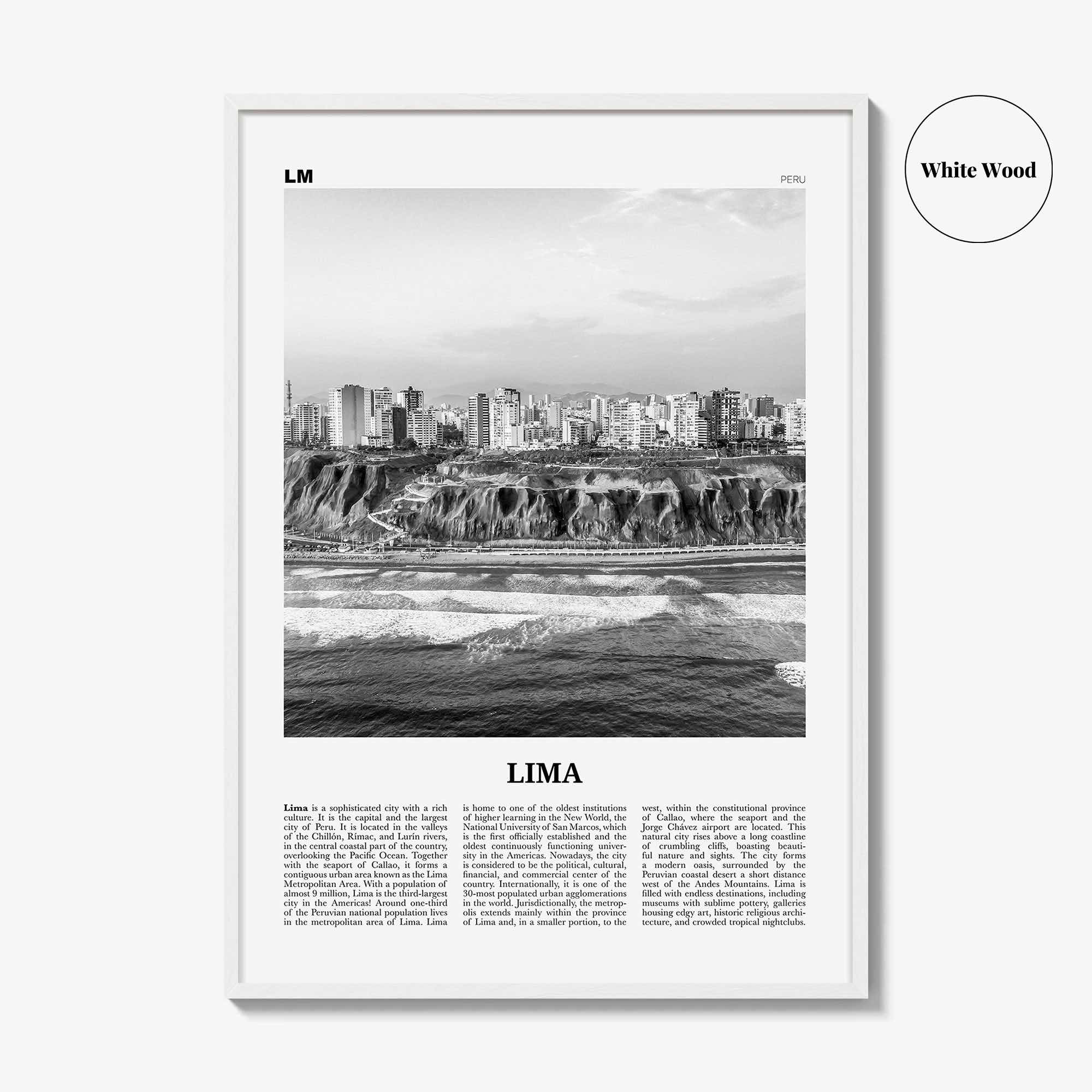 Lima Print Black and White No 2, Lima Wall Art, Lima Poster, Lima Photo, Lima Wall Decor, City Art Print, Peru, Perú, South America
