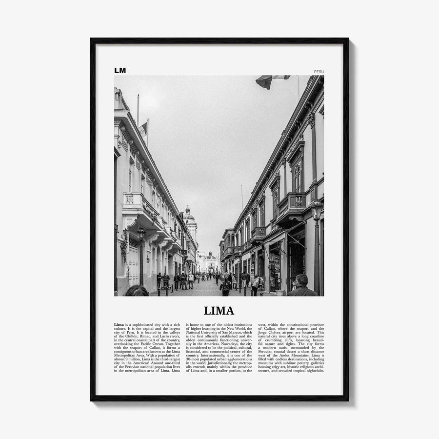 Lima Print Black and White No 3, Lima Wall Art, Lima Poster, Lima Photo, Lima Wall Decor, City Art Print, Peru, Perú, South America