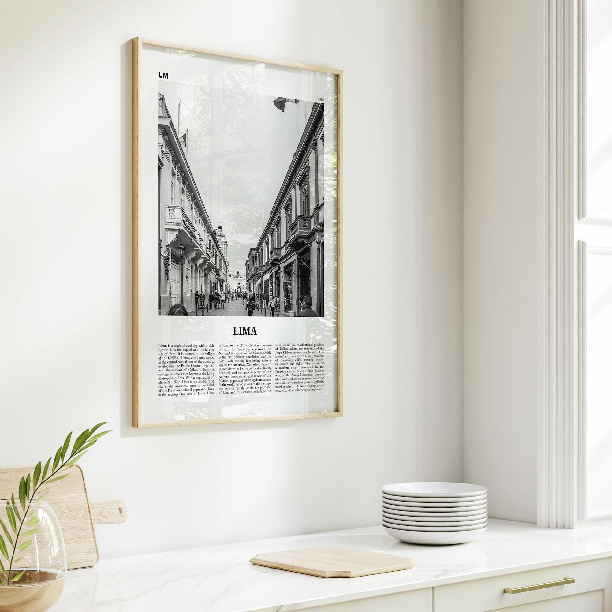 Lima Print Black and White No 3, Lima Wall Art, Lima Poster, Lima Photo, Lima Wall Decor, City Art Print, Peru, Perú, South America