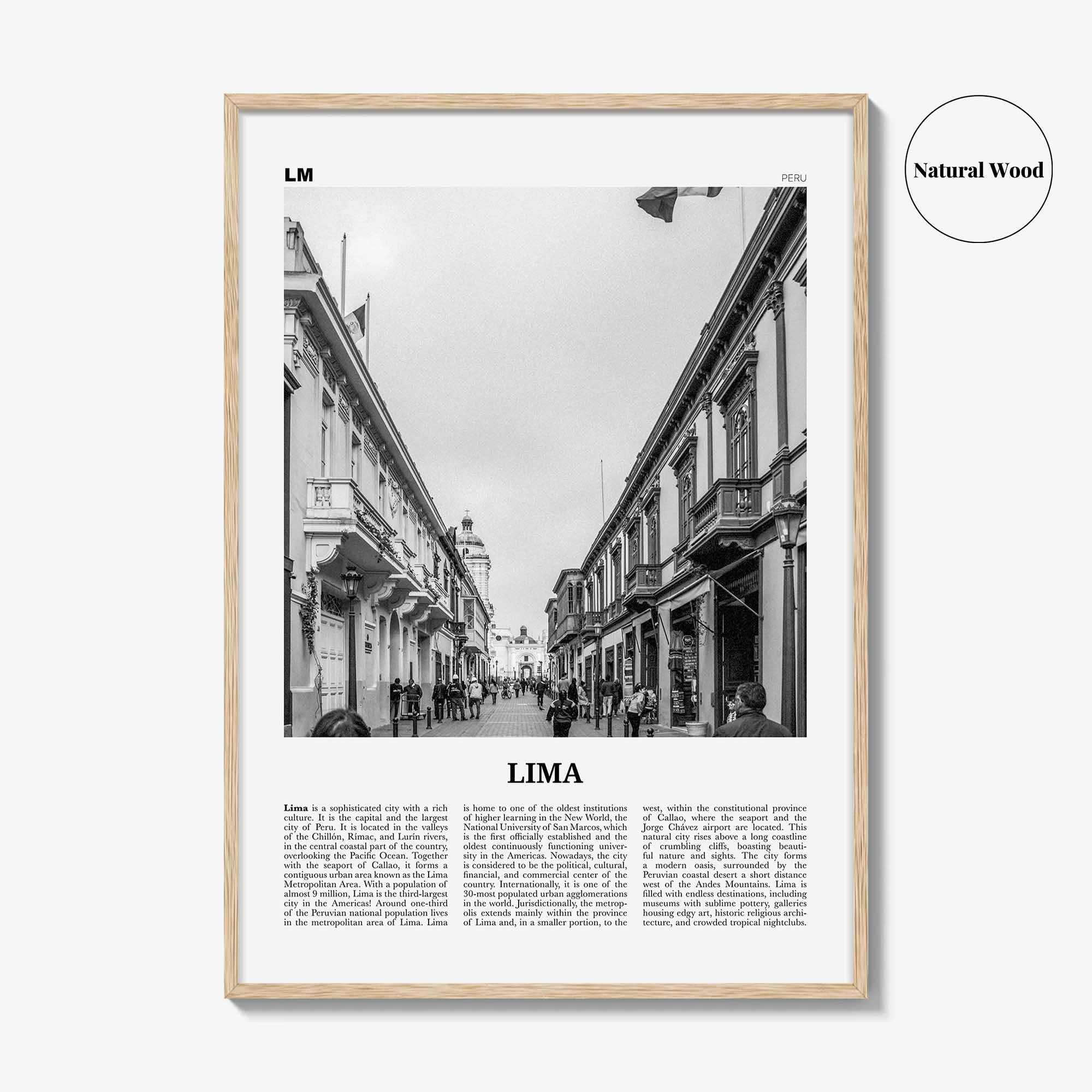 Lima Print Black and White No 3, Lima Wall Art, Lima Poster, Lima Photo, Lima Wall Decor, City Art Print, Peru, Perú, South America