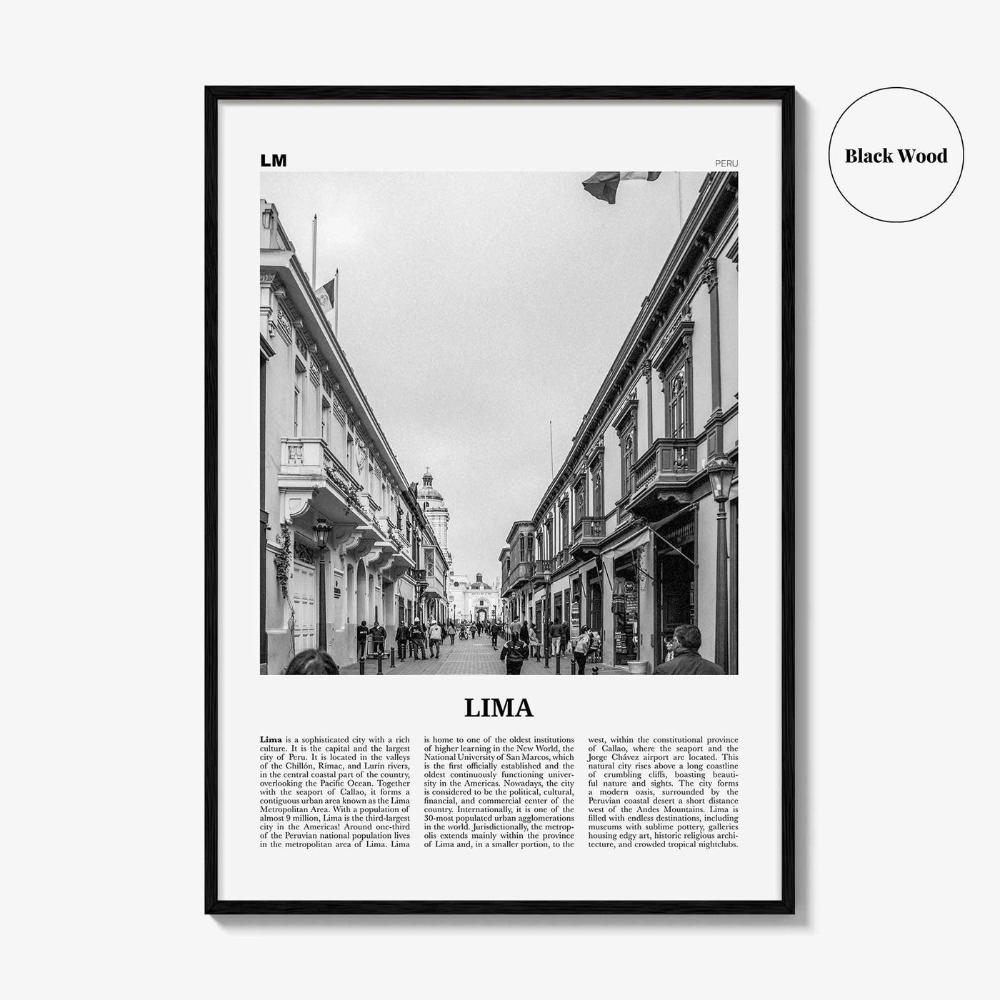 Lima Print Black and White No 3, Lima Wall Art, Lima Poster, Lima Photo, Lima Wall Decor, City Art Print, Peru, Perú, South America