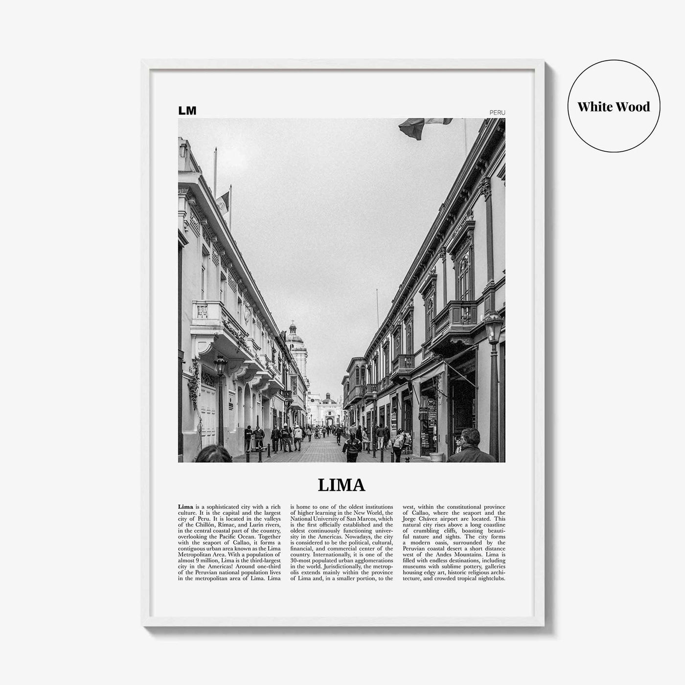 Lima Print Black and White No 3, Lima Wall Art, Lima Poster, Lima Photo, Lima Wall Decor, City Art Print, Peru, Perú, South America