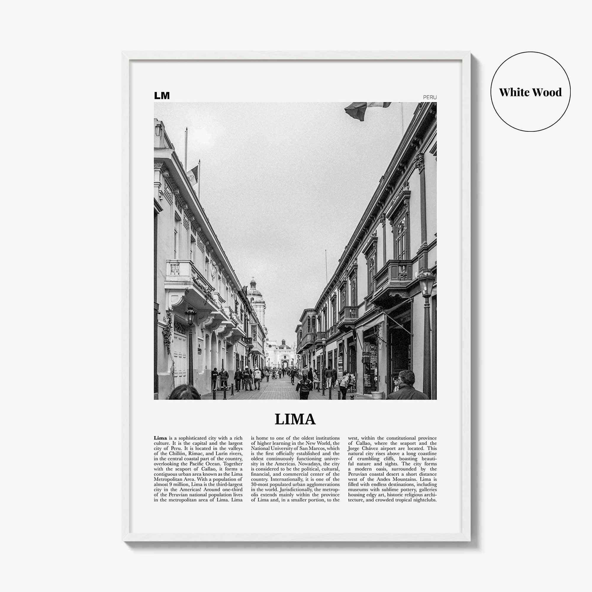 Lima Print Black and White No 3, Lima Wall Art, Lima Poster, Lima Photo, Lima Wall Decor, City Art Print, Peru, Perú, South America