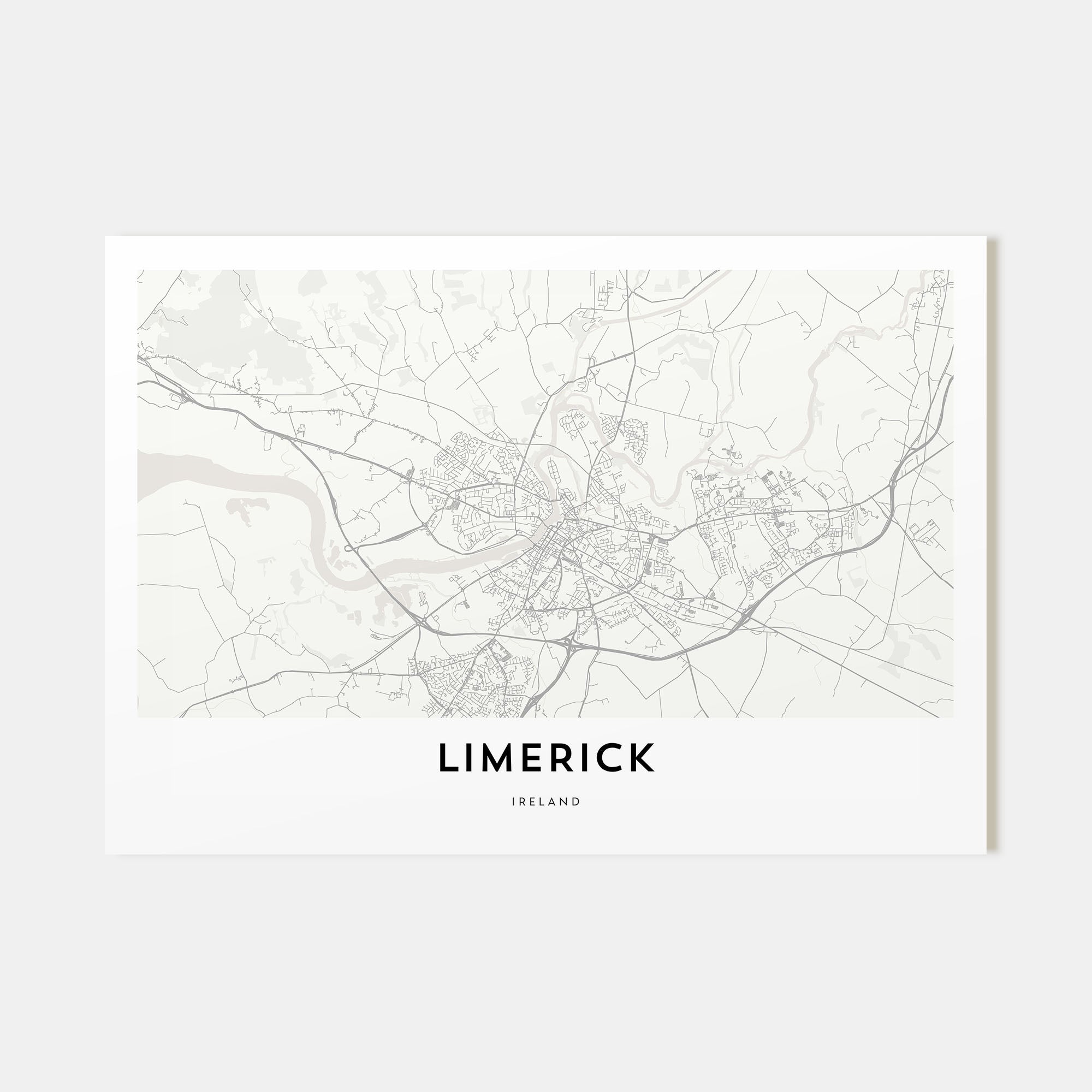 Limerick Map Landscape Poster