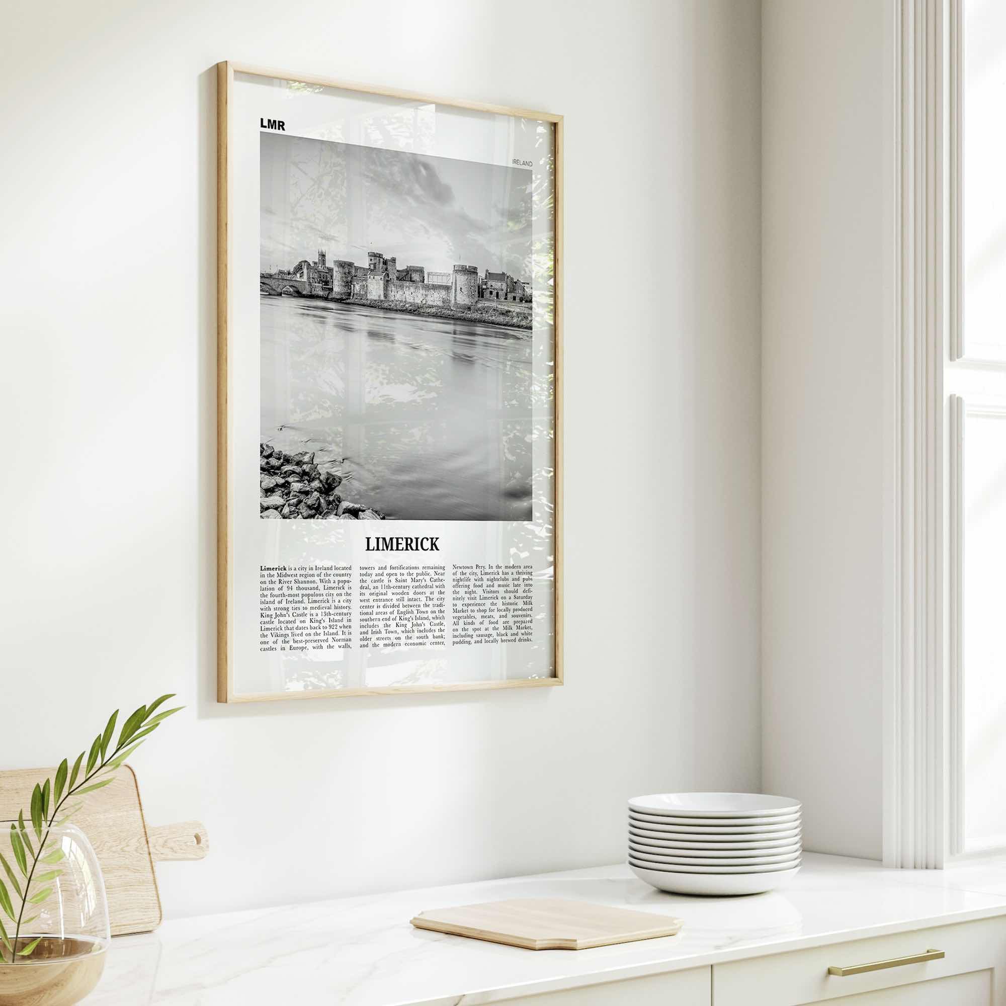 Limerick Print Black and White, Limerick Wall Art, Limerick Poster, Limerick Photo, Limerick Wall Décor, Luimneach, Munster, Ireland