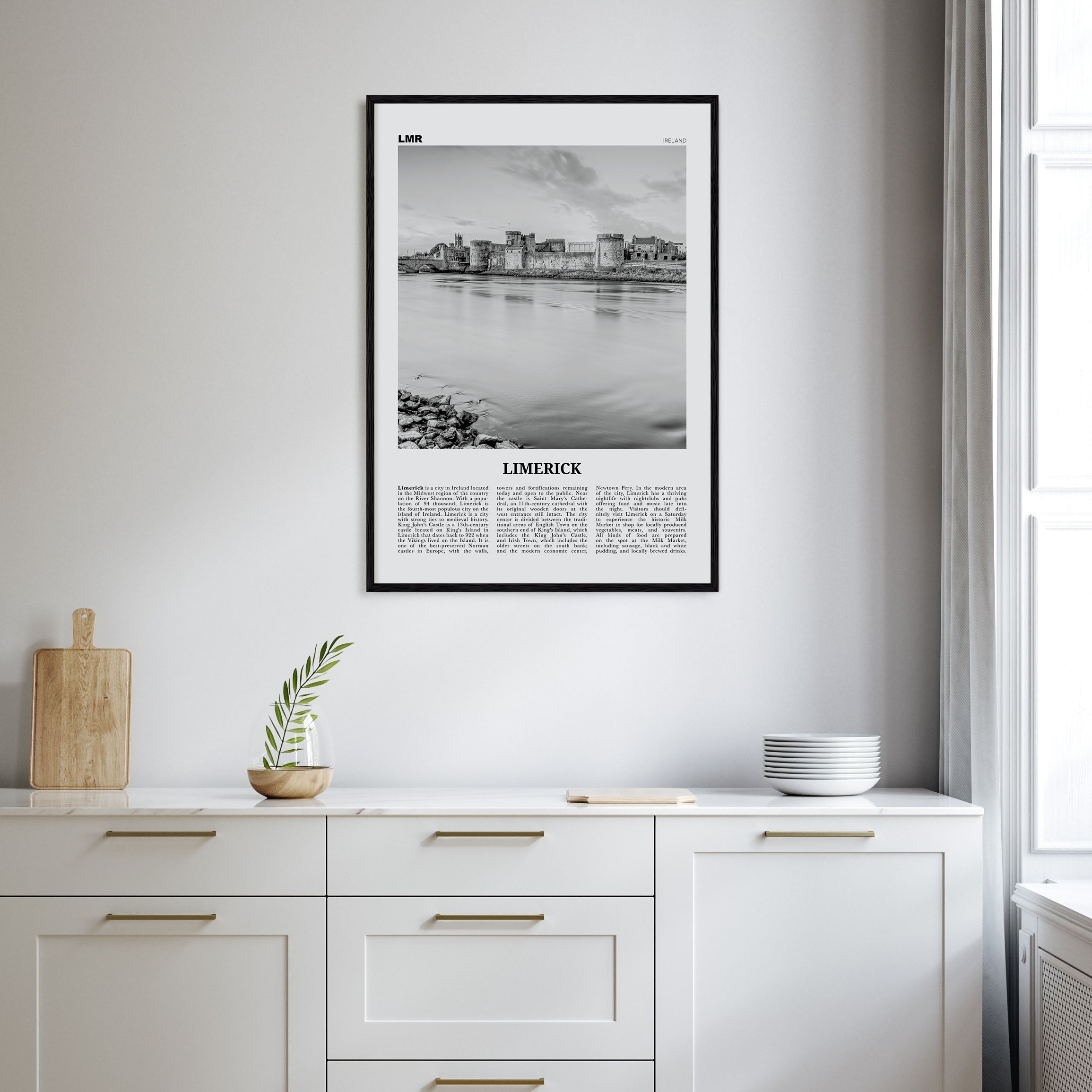 Limerick Travel B&W Poster