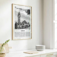 Limoges Print Black and White, Limoges Wall Art, Limoges Poster, Limoges Photo, Limoges Wall Décor, Limoges Map, France