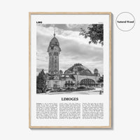 Limoges Print Black and White, Limoges Wall Art, Limoges Poster, Limoges Photo, Limoges Wall Décor, Limoges Map, France