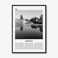 Limousin Print Black and White, Limousin Wall Art, Limousin Poster, Limousin Photo, Limousin Wall Décor, Limousin Map, Italy