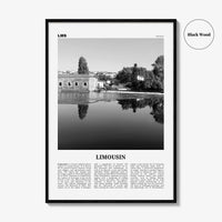 Limousin Print Black and White, Limousin Wall Art, Limousin Poster, Limousin Photo, Limousin Wall Décor, Limousin Map, Italy