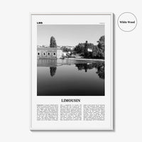 Limousin Print Black and White, Limousin Wall Art, Limousin Poster, Limousin Photo, Limousin Wall Décor, Limousin Map, Italy