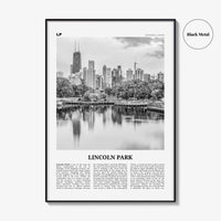 Lincoln Park Print Black and White No 1, Lincoln Park Wall Art, Lincoln Park Poster, Lincoln Park Photo, Chicago, Illinois, USA