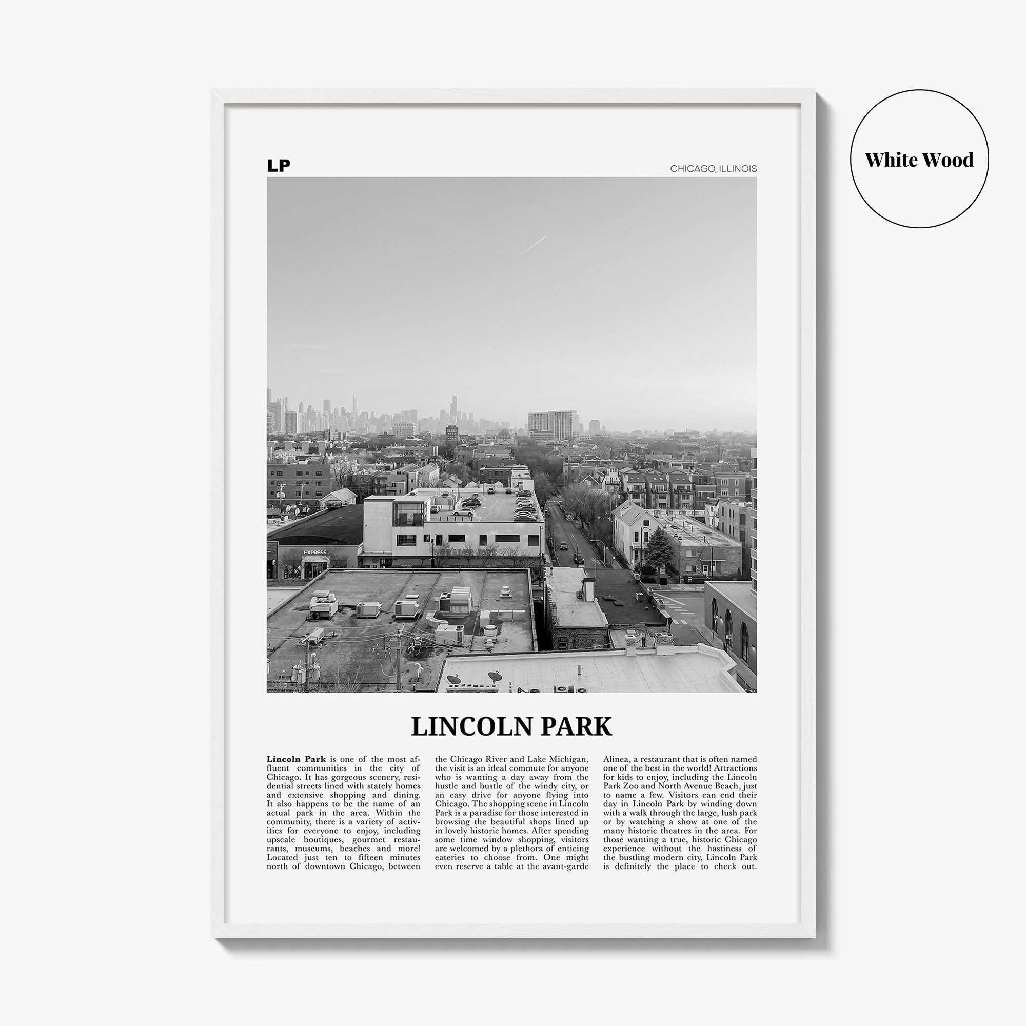 Lincoln Park Print Black and White No 2, Lincoln Park Wall Art, Lincoln Park Poster, Lincoln Park Photo, Chicago, Illinois, USA