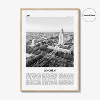 Lincoln Print Black and White, Lincoln Wall Art, Lincoln Poster, Lincoln Photo, Lincoln Wall Décor, Nebraska, USA, United States