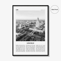 Lincoln Print Black and White, Lincoln Wall Art, Lincoln Poster, Lincoln Photo, Lincoln Wall Décor, Nebraska, USA, United States