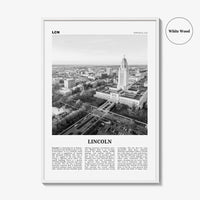 Lincoln Print Black and White, Lincoln Wall Art, Lincoln Poster, Lincoln Photo, Lincoln Wall Décor, Nebraska, USA, United States