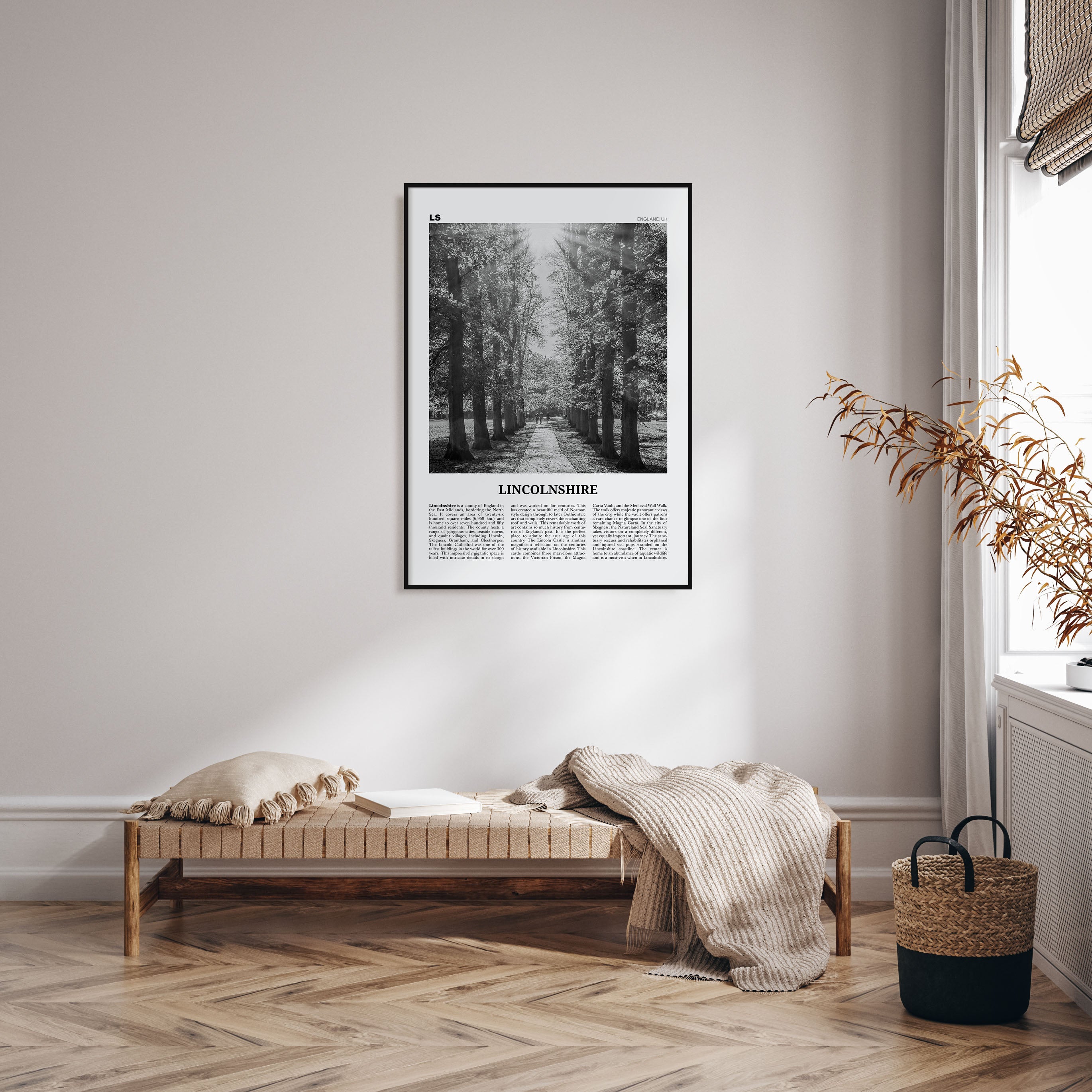 Lincolnshire Travel B&W Poster