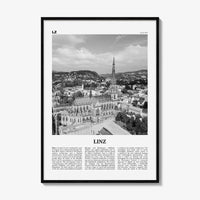 Linz Print Black and White, Linz Wall Art, Linz Poster, Linz Photo, Linz Wall Décor, Linz Map, Austria
