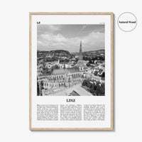 Linz Print Black and White, Linz Wall Art, Linz Poster, Linz Photo, Linz Wall Décor, Linz Map, Austria