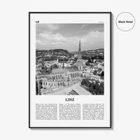 Linz Print Black and White, Linz Wall Art, Linz Poster, Linz Photo, Linz Wall Décor, Linz Map, Austria
