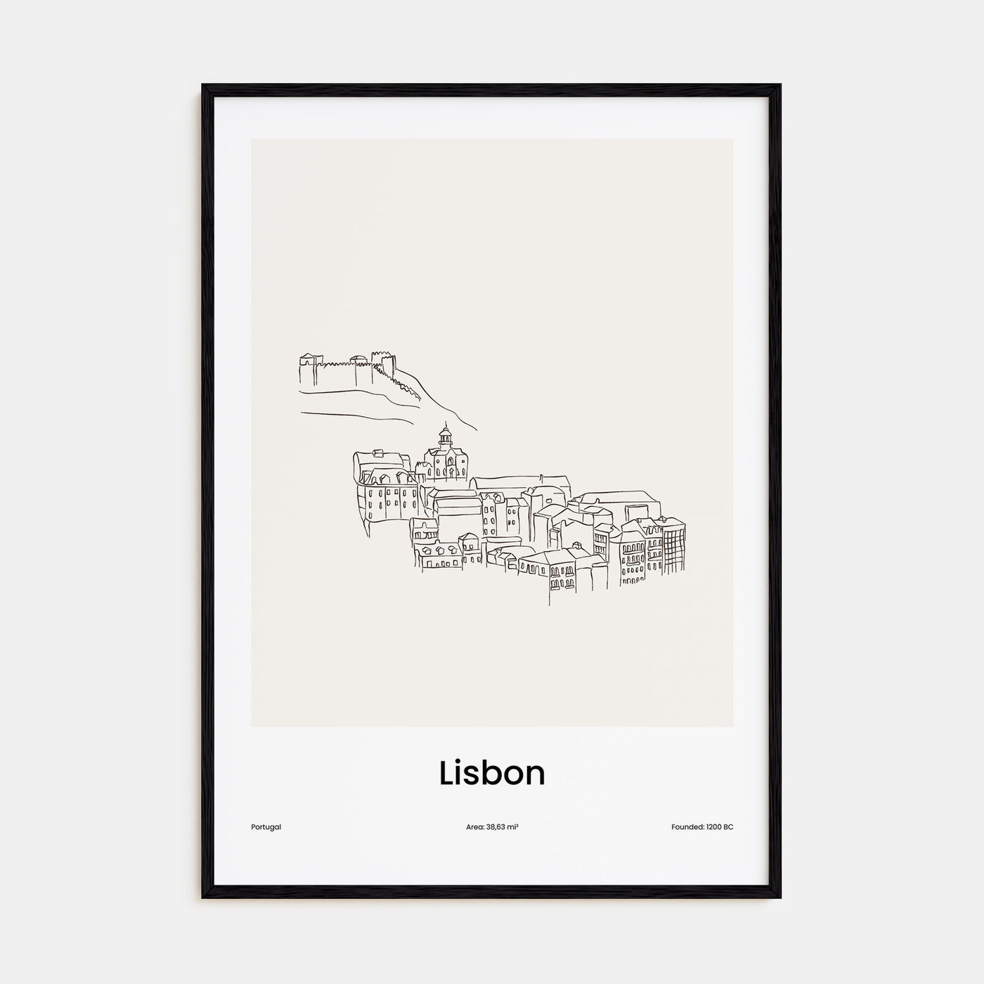 Lisbon Drawn Poster