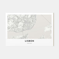 Lisbon Map Landscape Poster