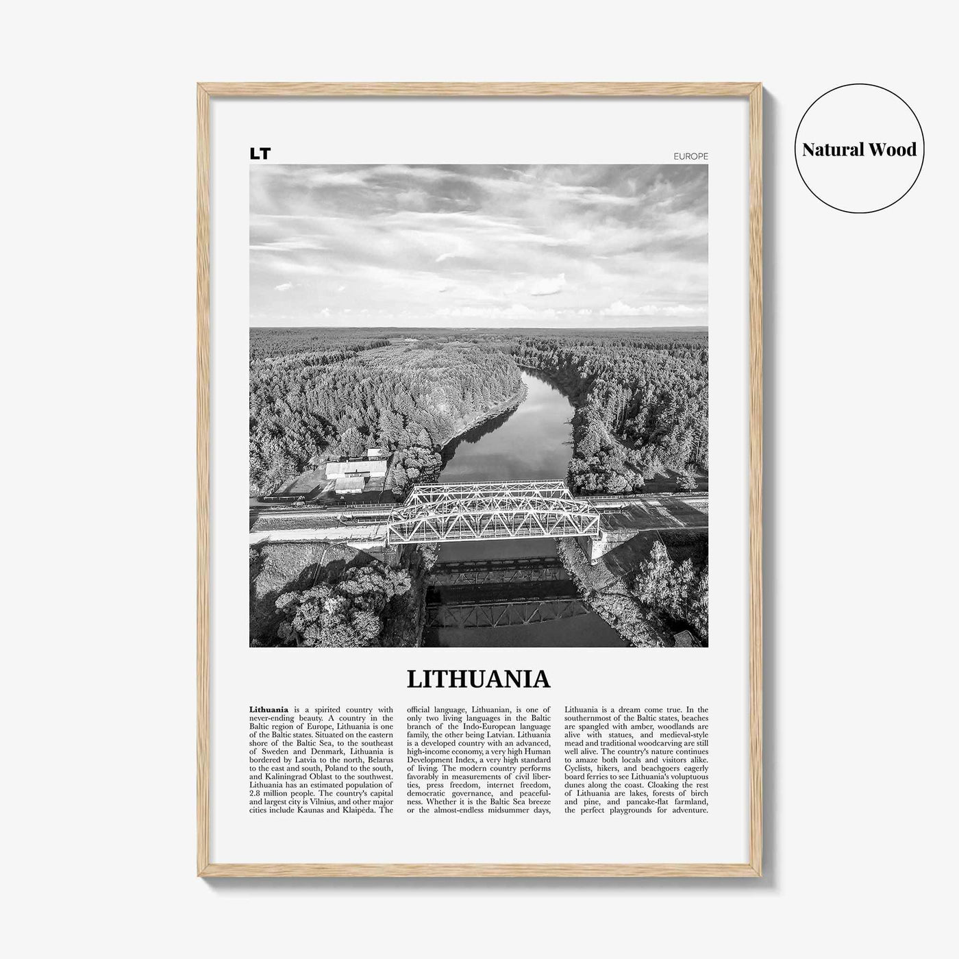 Lithuania Print Black and White, Lithuania Wall Art, Lithuania Poster, Lithuania Photo, Lietuva, Lietuvos, Vilnius, Baltic, Europe