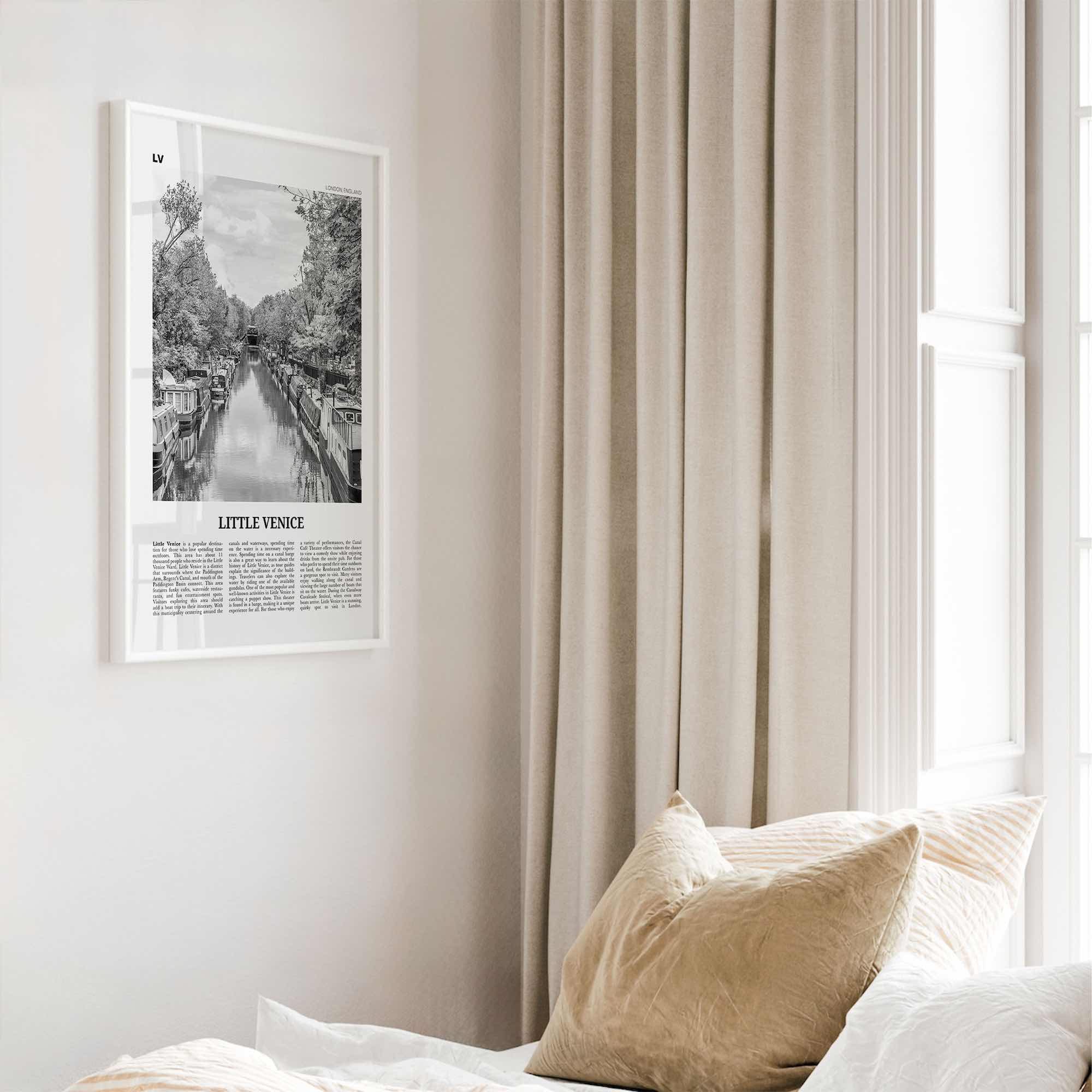 Little Venice Print Black and White London, Little Venice Wall Art, Little Venice Poster, Little Venice Photo, Little Venice Décor, England