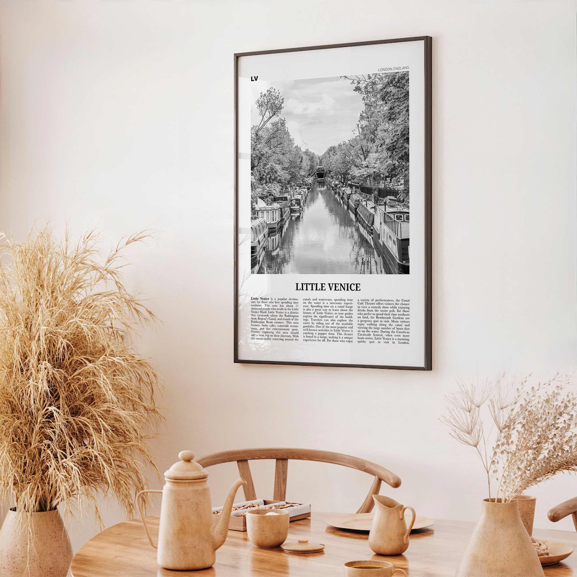 Little Venice Print Black and White London, Little Venice Wall Art, Little Venice Poster, Little Venice Photo, Little Venice Décor, England