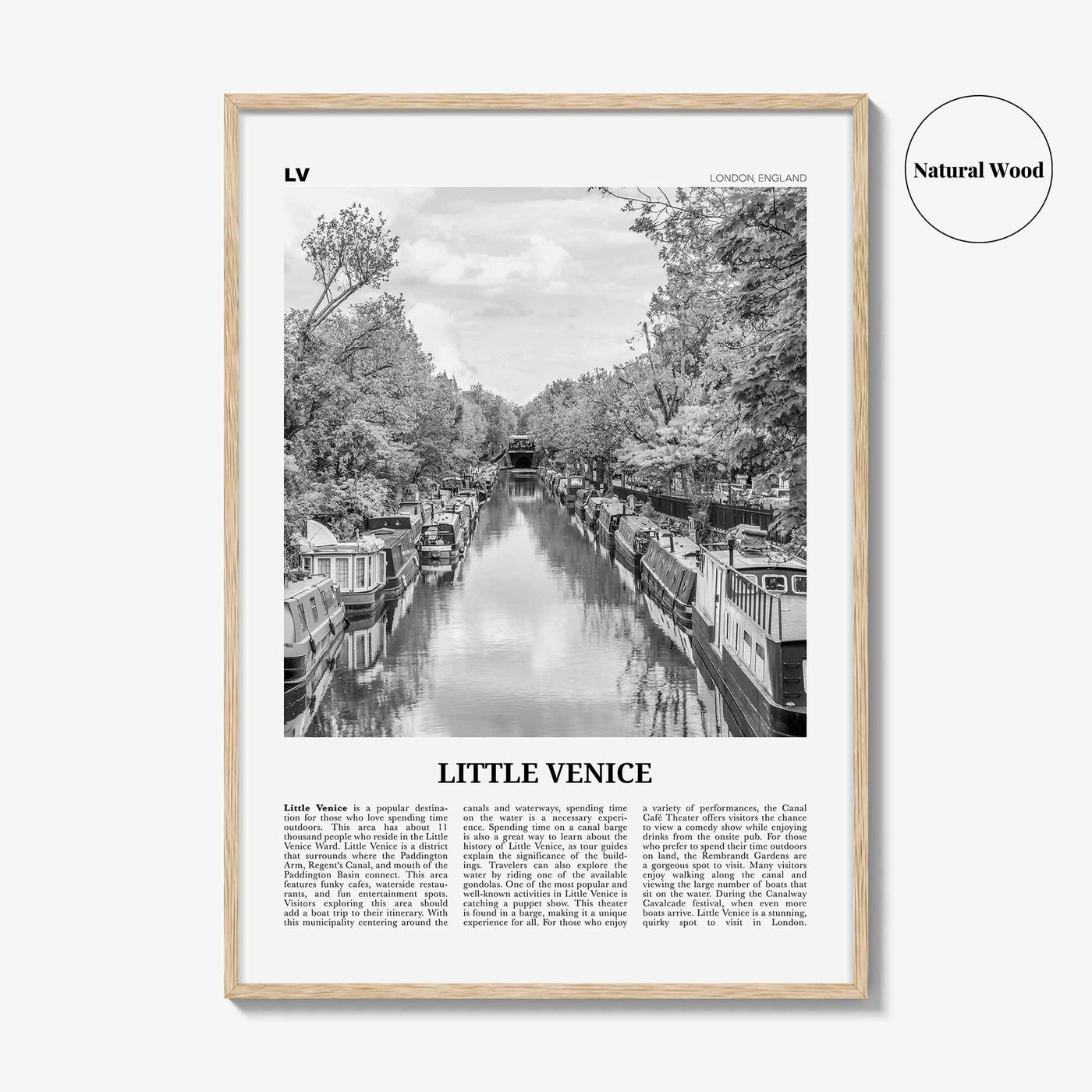 Little Venice Print Black and White London, Little Venice Wall Art, Little Venice Poster, Little Venice Photo, Little Venice Décor, England