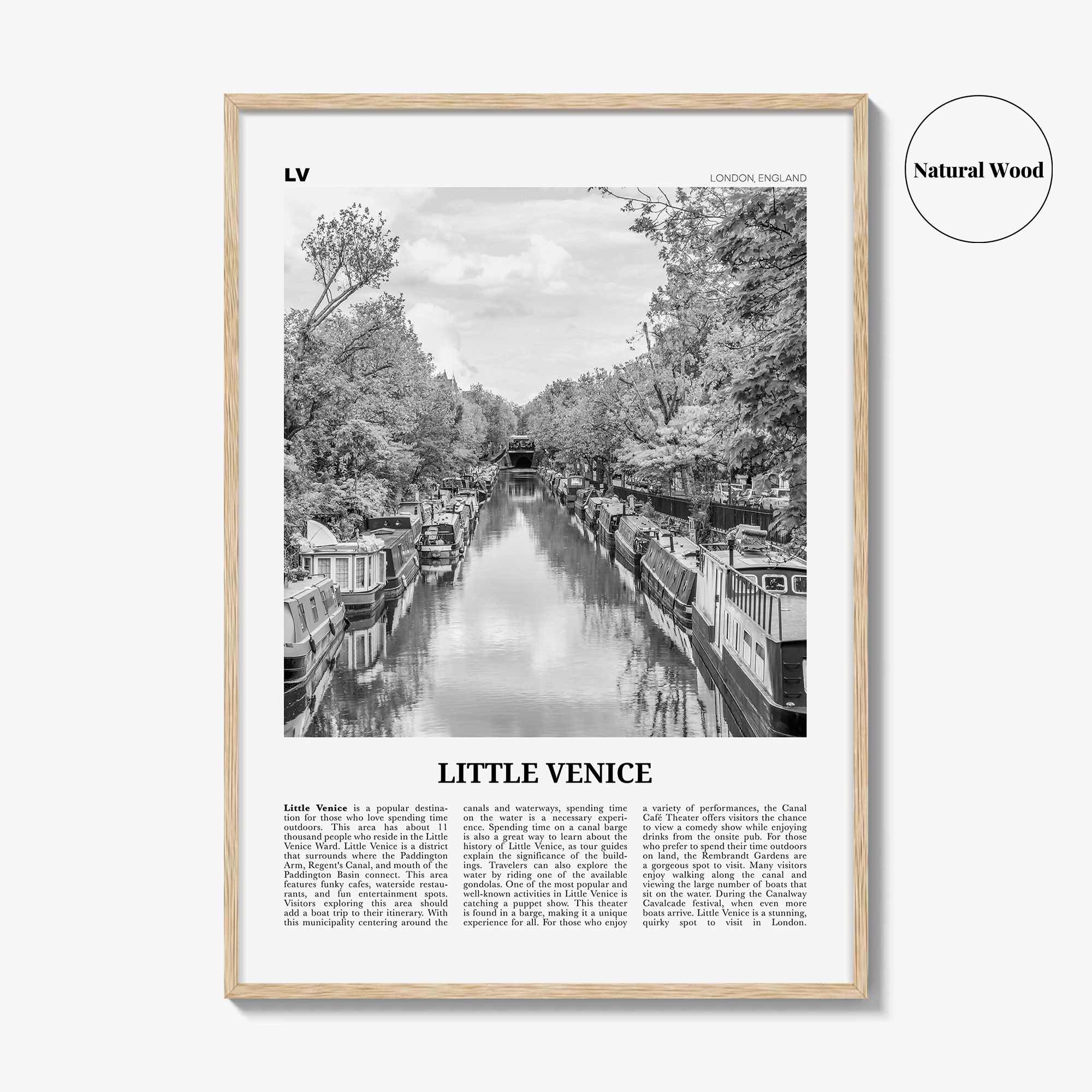 Little Venice Print Black and White London, Little Venice Wall Art, Little Venice Poster, Little Venice Photo, Little Venice Décor, England