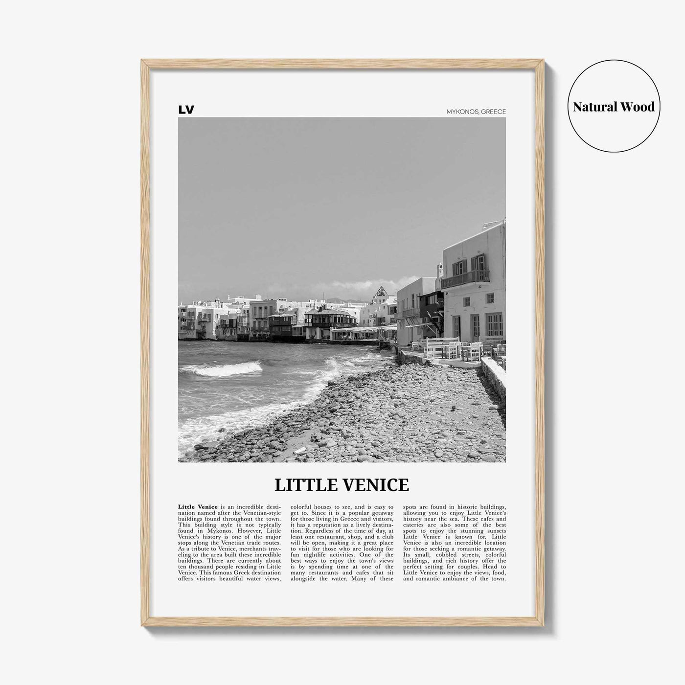 Little Venice Print Black and White Mykonos, Little Venice Wall Art, Little Venice Poster, Little Venice Photo, Little Venice Décor, Greece