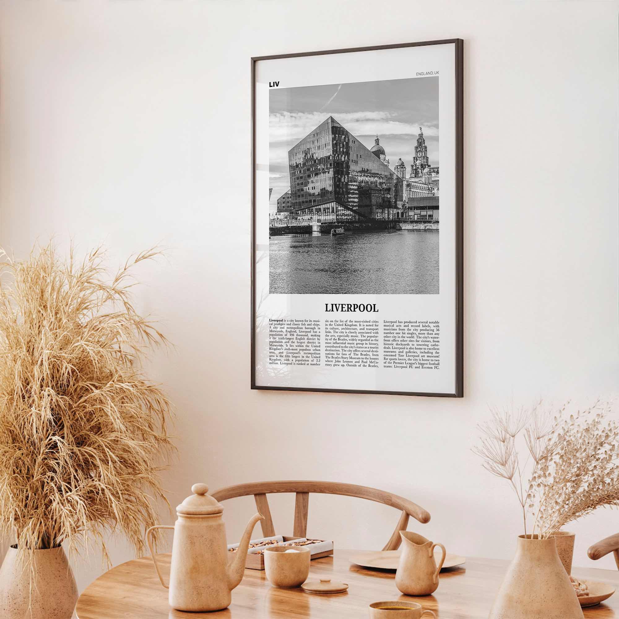 Liverpool Print Black and White, Liverpool Wall Art, Liverpool Poster, Liverpool Photo, Merseyside, England, UK, United Kingdom, Europe