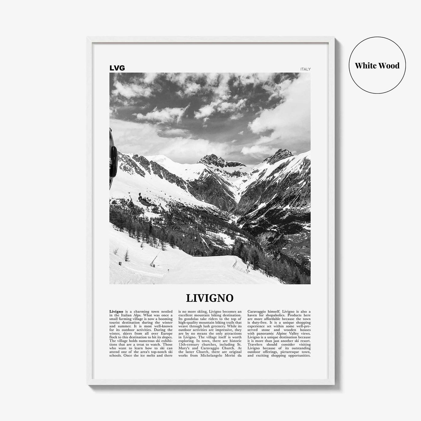 Livigno Print Black and White, Livigno Wall Art, Livigno Poster, Livigno Photo, Livigno Wall Décor, Italy, Lombardy, Sondrio, Italia