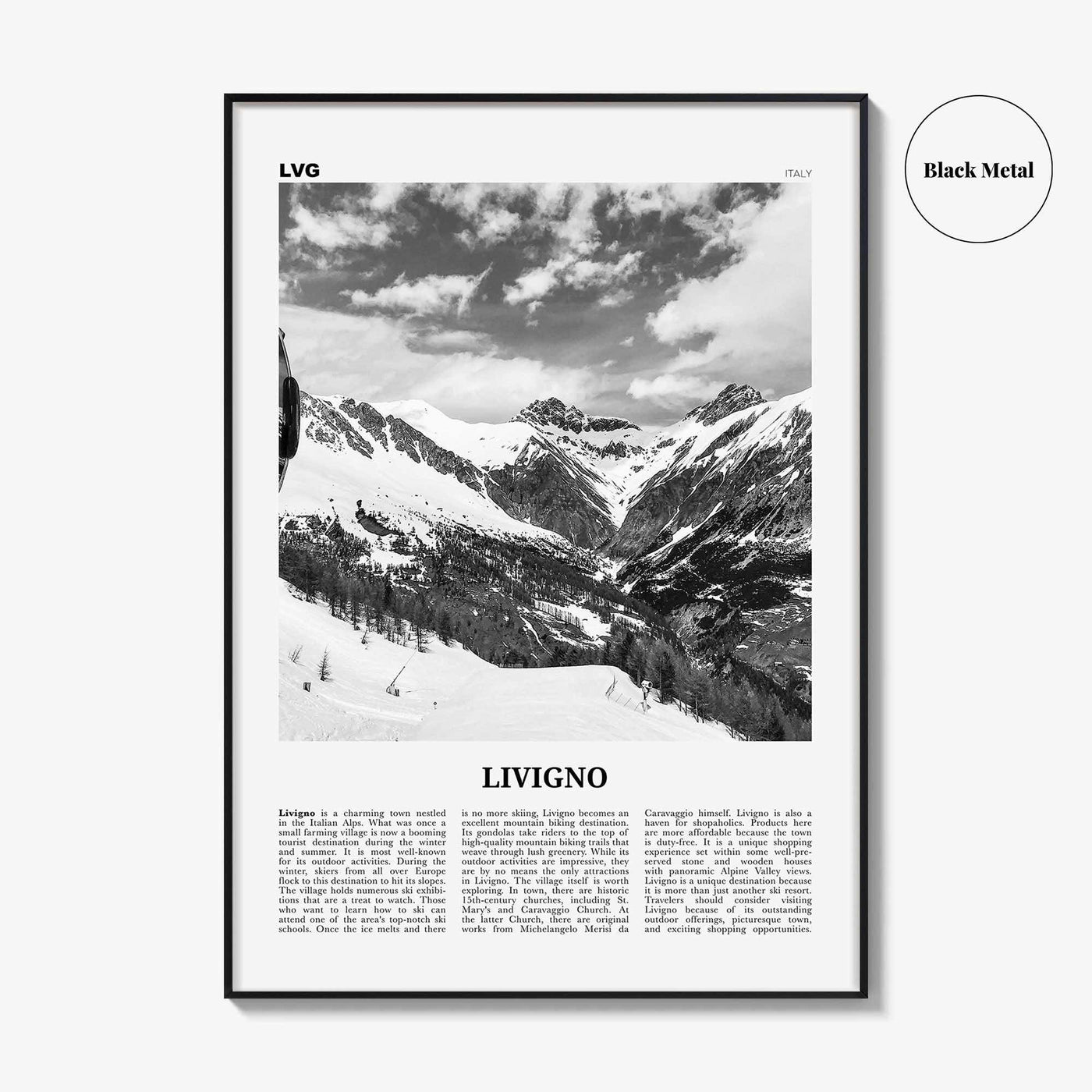 Livigno Print Black and White, Livigno Wall Art, Livigno Poster, Livigno Photo, Livigno Wall Décor, Italy, Lombardy, Sondrio, Italia